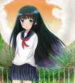 黒髪ロング