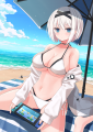 海辺のゲーマー女子
